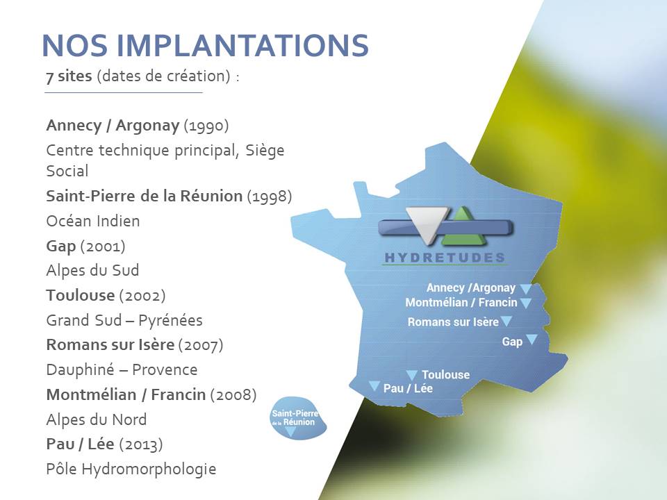 Carte d'implementation d'HYDRETUDES